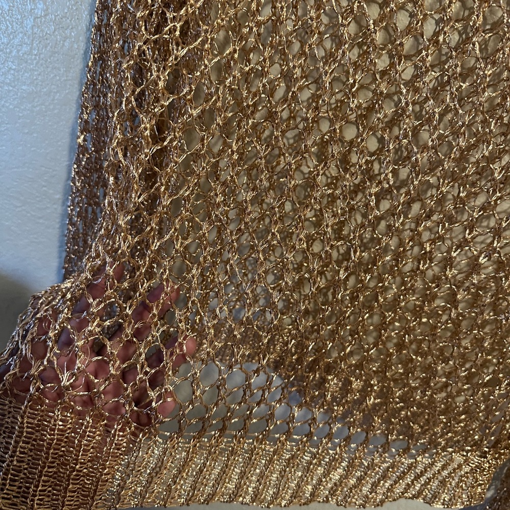 Gold Fishnet Swim Cover Up Set Top & bottoms plus size - Picture 6 of 8
